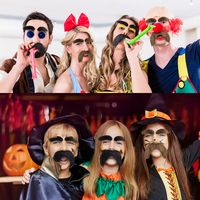 Künstlicher Schnurrbart und Augenbrauen Selbstklebender Fake-Bart für Cosplay-Kostüme und Partys