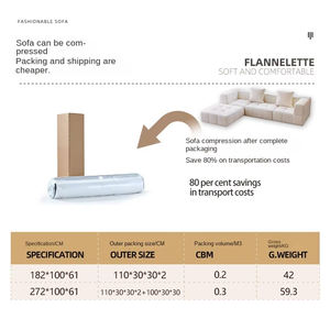क्रीम शैली मुक्त संयोजन छोटे आकार के सोफे लिविंग रूम फर्नीचर मॉड्यूलर वैक्यूम संपीड़न सोफा - Product Image 6
