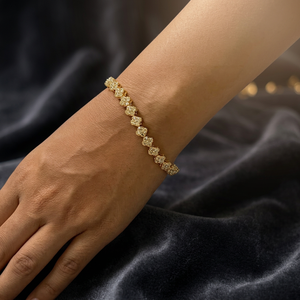 Elegant 925 <b>Sterling</b> <b>Silver</b> Flower <b>Bracelet</b> with 4.70 TCW Lab Grown CVD Diamonds <b>Women</b>’s Luxury Jewelry - Product Image 1