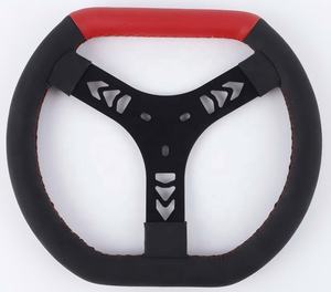 लकवे जाते हैं कार्ट स्टीयरिंग व्हील एल्यूमीनियम मिश्र धातु फ्रेम + माइक्रोफाइबर चमड़े कार्ट पार्ट्स सामग्री एल्यूमीनियम - Product Image 1