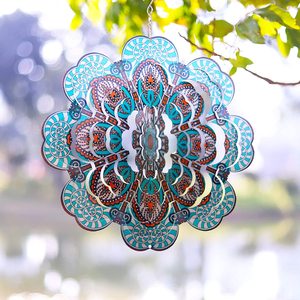 Dé<span class=keywords><strong>coupe</strong></span> laser pour l'extérieur 3D Wind Spinner Spiral en acier inoxydable Mandala Kinetic Wind Spinners Garden Ornament Wind Spinner Mandala - Product Image 5