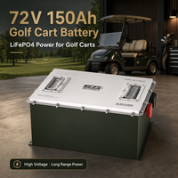 Batterie LiFePO4 semi-solide JREPower à décharge profonde 72V/48V/36V 105AH-300AH pour voiturettes de golf électriques, 6000 cycles, chargeur rapide
