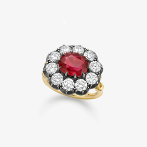 <span class=keywords><strong>Anello</strong></span> Vintage Bicolore con <span class=keywords><strong>Rubino</strong></span> e Diamanti in Argento Sterling 925 Placcato Oro Nero, Gioiello per Matrimoni e Feste - Product Image 6