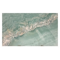Dalle de quartzite vert poli de luxe, veinage naturel ondulé, finition haute brillance, carrelage en pierre naturelle moderne pour plateau de table à manger et mur intérieur