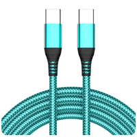 Câble USB Type-C vers C en nylon tressé avec conducteurs en cuivre étamé, charge rapide (PD 3A), options de longueur 1m/3m pour téléphones mobiles et ordinateurs