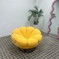 Haute qualité et confortable moderne en forme de citrouille Pouf canapé chaise longue jaune vif chaise de loisirs pour salon chambre Villa