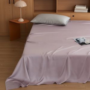Ensemble de draps en Tencel Lyocell certifié OEKO-TEX, 3 pièces, couleur unie, sans plis, drap plat doux avec 2 taies d'oreiller pour hôtel et maison - Product Image 1