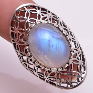 925 Sterling Silver Gemstone <b>Ring</b> Natural <b>Labradorite</b> Fine Antique Silver Jewelry for Party Direct From Supplier - Product Image 3