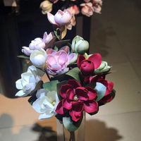 K020600 Nyata Touch PU Cymbidium Buatan Anggrek Magnolia Karangan Bunga untuk DIY Pernikahan Bride Tangan Bunga Dekorasi Rumah