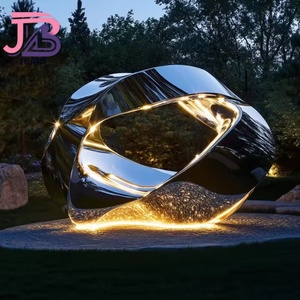 Escultura DE FLOR DE ESPEJO DE ACERO INOXIDABLE grande personalizada para <span class=keywords><strong>templo</strong></span> de jardín decoración de <span class=keywords><strong>calle</strong></span> comercial moderna para bienes raíces - Product Image 4