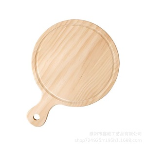 Plateau à pizza en bois rond avec poignée, ustensile de cuisson en pin, plateau de service pour steak, couleur unie, lot de 5 tailles - Product Image 5