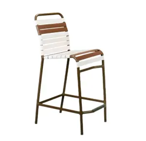 室外室内高脚凳铝酒吧椅条纹PVC皮带柜台厨房咖啡厅餐厅采用金属椅子时尚