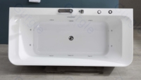 Vente flash : Baignoire de massage rectangulaire en acrylique autoportante pour 1 à 2 personnes, intérieure et extérieure, pour la salle de bain