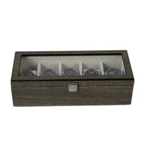 Caja de Madera para Relojes de Alta Calidad, Hecha a Mano, Ecológica, Rectangular, de Lujo Discreto, Color Gris, con Capacidad para 5 Relojes, Organizador de Relojes para Coleccionistas - Product Image 1