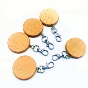 Promotion de gros usine : Porte-clés rond en bois créatif pour gravure, petit cadeau en bois - Product Image 4