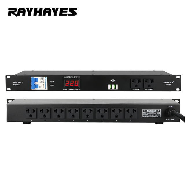 RAYHAYES RS-T08 Power Switch 10-Way Switch Sequence Controller Stage Conference Audio Controller
