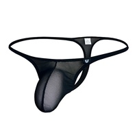 Culotte string pour homme en maille ultra-dense, sexy, haute élasticité, respirante, séchage rapide, coupe basse avec poche et fines bretelles en Spandex/Nylon