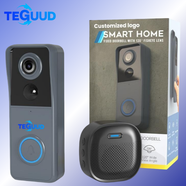 Smart 1080P HD Video Doorphone with Night Vision and Two-Way Intercom Calling Waterproof TCP Network Doorbell Ring
