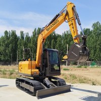 Mini-excavatrice économique de 7 tonnes, excavatrice hydraulique de 35,9 kW, moteur haute performance, pour travaux de terrassement municipaux de petite envergure