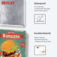 Juego de Letreros Metálicos Divertidos con Diseño de Hamburguesa, Decoración Retro para Pared de Restaurante o Cafetería