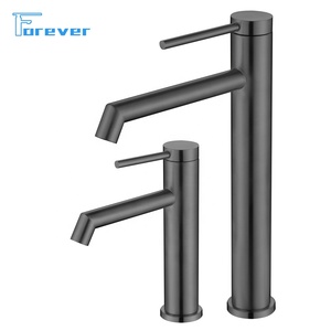 Vòi chậu bằng thép không gỉ 304 chất lượng cao, nhiều màu sắc, nóng lạnh, màu đen đỏ xám, kiểu vòi trộn, thân ngắn và cao - Product Image 4