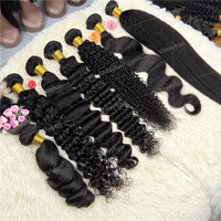 Cabello Humano Virgen Sin Procesar 100% Liso con Cutícula Alineada, Extensiones de Cabello Humano Vietnamita Crudo, Extensiones Rizadas Birmanas y Extensiones Lacias Kinky