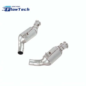 ท่อดาวน์ไปป์สแตนเลส T304 แบบไหลสูง พร้อมแผ่นกันความร้อน สำหรับ Alfa Romeo Giulia Quadrifoglio 2.9T V6 ปี 2016+ - Product Image 3