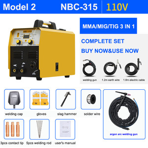 Machine à souder portable MMA/MIG/TIG IGBT AC sans air à protection gazeuse CO2 110V&220V, NBC-315 - Product Image 3