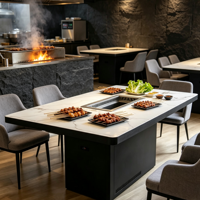 Table de barbecue commerciale Jilu Export à entretien facile, sans fumée et auto-purifiante, avec échappement inférieur pour salle à manger