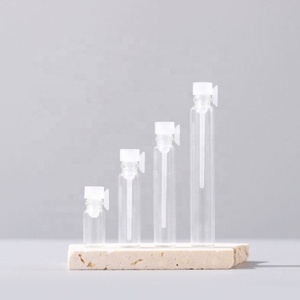 Mini <b>Perfume</b> Tester Glass Bottle 0.5ml 1ml 2ml 3ml Transparent Sample Essential Oil Glass Vials With Black Plastic Lid Dropper - Product Image 2