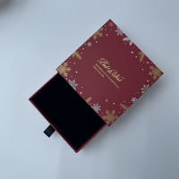 Emballage de bijoux de Noël personnalisé, boîte cadeau festive avec ruban, boîte avec logo personnalisé