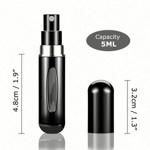 Flacon pulvérisateur de parfum mini rechargeable en aluminium de 5 ml, sérigraphie, vide, format poche, pour parfum, cosmétiques, gouttes pour les yeux, 100 pièces - Product Image 6