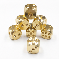 Dés de décision décoratifs en laiton massif gravé de 15 mm, 25 g, pour jeux de société et fêtes