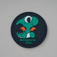 Étiquettes en silicone 3D personnalisées avec logo de dessin animé, lavables et durables, accessoires vestimentaires pour vêtements
