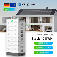 Baterai LifePo4 Dyness 15kwh /76kwh yang dapat ditumpuk, modul baterai 51.2v 100ah, 8000 siklus untuk baterai surya lithium ion rumahan