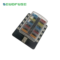 Vente chaude Fusible Bloc Lame Fusible Boîte Bus Bar Pouce Vis LED Indicateur 10 Voies Fusible Bloc Titulaire
