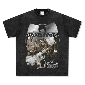 T-shirts d'été luxueux pour hommes 100% coton 250g, coupe ample, col épais, motif tricoté uni - Product Image 1