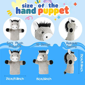 Marionnette en peluche éducative et amusante pour bébé, âne en peluche personnalisé, jouet doux pour jeu de rôle interactif et racontage d'histoires - Product Image 3