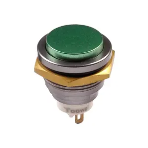 hot selling latching self lock round high flat push button switches with no light 19mm ip67 stainless steel