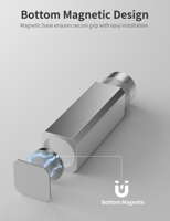 Support de carte graphique anti-affaissement upHere, support GPU réglable, support magnétique 80 mm, support de carte graphique argenté