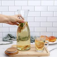 Carafe en verre KANGAROO 8oz 0,5 litre 1 litre 35OZ, vente en gros, carafe à vin et à eau, bouchons en bois, ouverture facile, gravure acide personnalisée