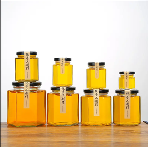 100ml 500ml 730ml Contenedor De Vidrio Hexagonal Vacío Tarro De Miel Jam <span class=keywords><strong>Jelly</strong></span> Tarro De Vidrio Con Tapa De Metal Frascos De Vidrio Para Mermeladas - Product Image 2
