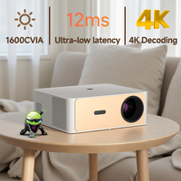Projecteur Android NeoVue 1600 CVIA 4K, projecteur vidéo domestique Full HD 1080P, lampes LED à correction automatique de la distorsion trapézoïdale pour home cinéma