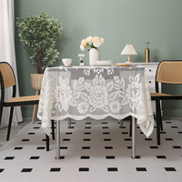 Couverture de table blanche personnalisée en gros prête à l'emploi tricot chaîne décoration de mariage nappe en spandex