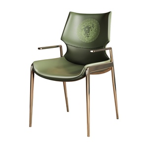 <span class=keywords><strong>Chaise</strong></span> de salle à manger en cuir épaissi de luxe italien, au design moderne, pour usage domestique, bureaux de vente, restaurants et salles d'exposition. - Product Image 5