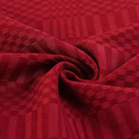 Tissu jacquard uni extensible 100 % polyester 250 GSM 10s R/N/SP, motif gros-grain, pour pantalons ou robes