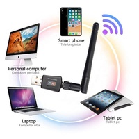 Dongle Wifi 5 USB untuk PC 600Mbps Adaptor Wifi dengan Antena Eksternal 802.11ac Dual Band Kartu Wifi untuk Penerima TV Satelit