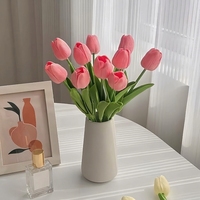 Fleur artificielle tulipe à tige unique, légère, faite à la main, décoration d'intérieur, ornement de table de mariage