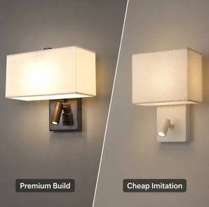 Lampada da Parete per Hotel con Paralume in Tessuto, Luce da Lettura E27 LED con <span class=keywords><strong>Presa</strong></span> Universale per Camera da Letto, Testiera, Stanza d'Albergo, Studio, Ufficio - Product Image 3