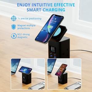Pd65w 3-in-1 có thể gập lại từ sạc Cube trạm mới đa chức năng nhanh không dây sạc 10A phổ cổng ổ cắm điện - Product Image 4